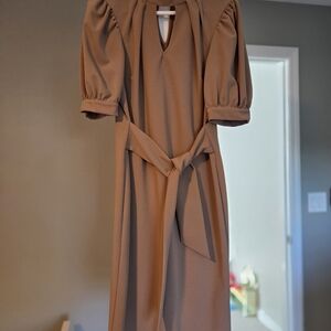 Elegant Brown Midi Dress